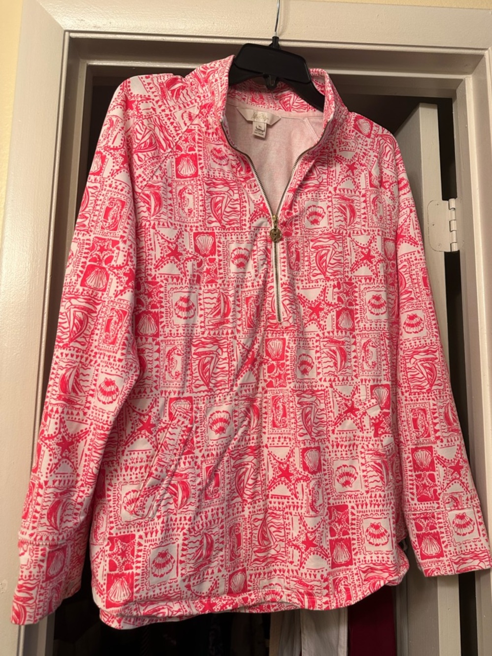 EUC Lilly Pulitzer Skipper popover Mizner Red
